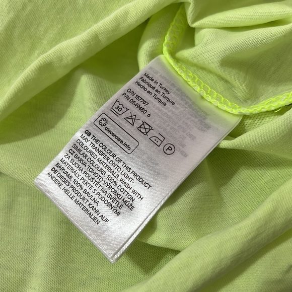 H&M Divided Crop Jersey T-Shirt Top Neon Green Yellow Size Small - Picture 4 of 7